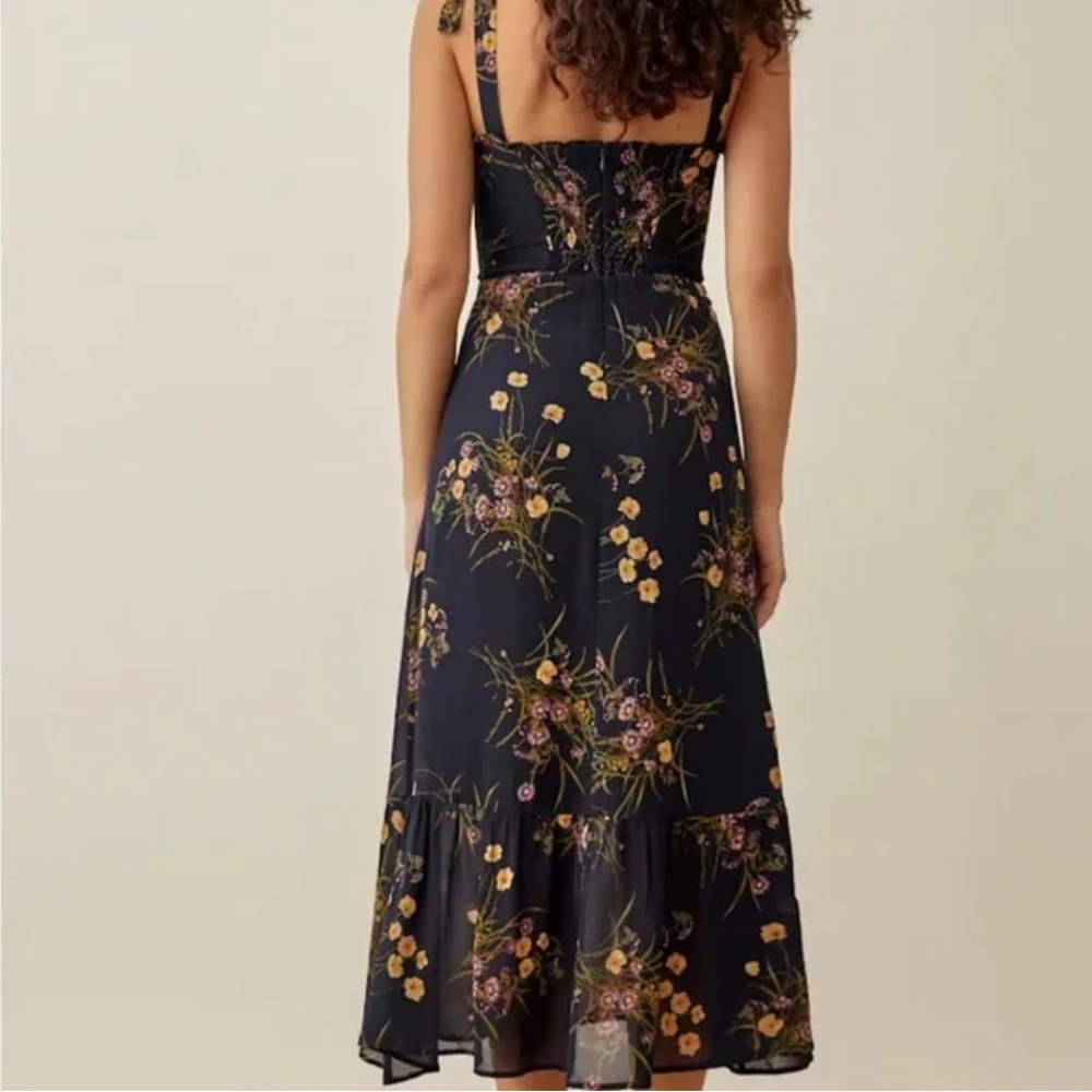 Reformation Nikita Navy Midi Dress Sz 6 - Picture 2 of 7